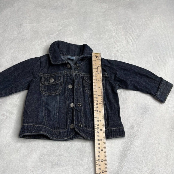 carter’s Baby Girl Jean Jacket Size 12 Month Baby Denim Jacket Blue Button Down - Picture 8 of 8